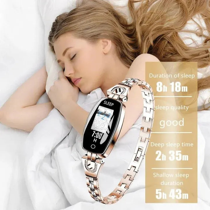 Waterproof Smart Fitness Bracelet Watch w/ HR & BP Monitor For Women