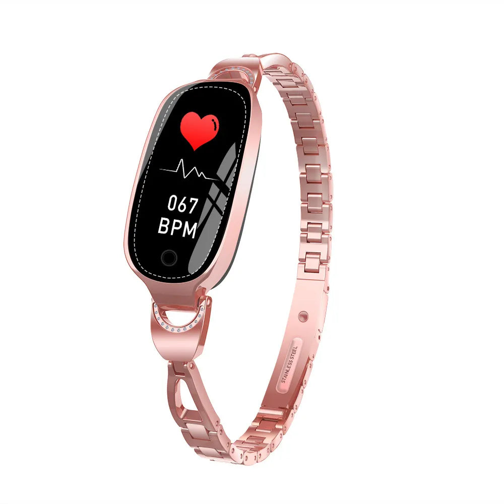 Waterproof Smart Fitness Bracelet Watch w/ HR & BP Monitor For Women