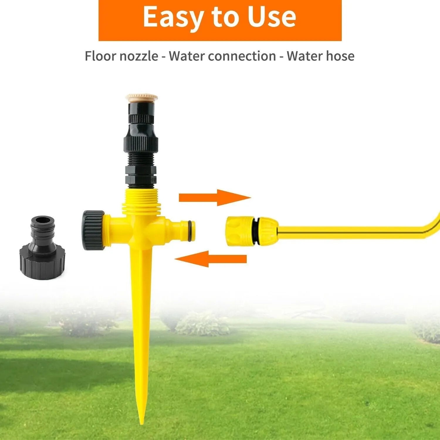 360° Rotation Auto Irrigation System Garden Rotating Lawn Sprinklers
