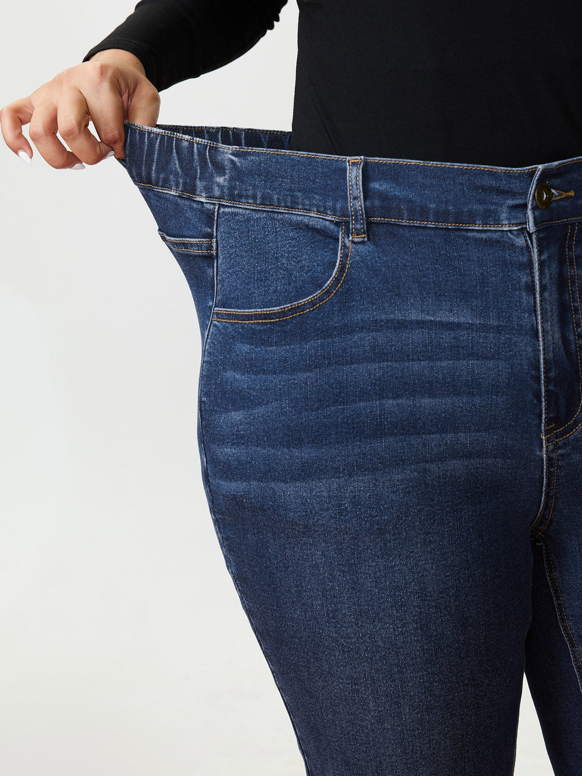 Thigh-Friendly High-Rise Straight-Leg Jeans