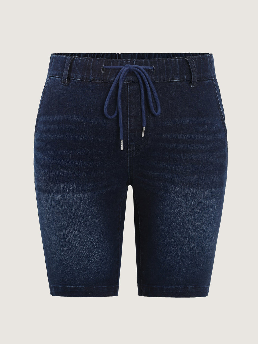 Elastic Waistline Drawstring Skinny-Fit Denim Shorts