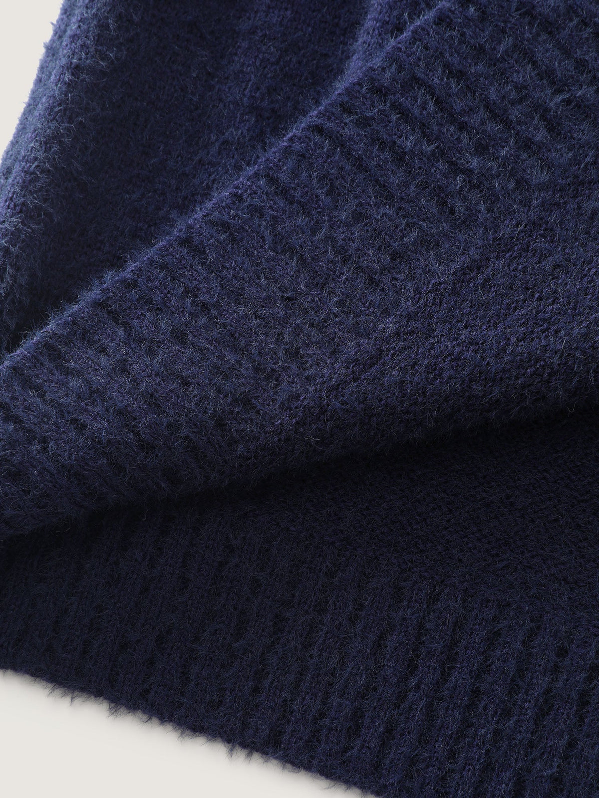 Furry Textured Colorblock Knit Cardigan