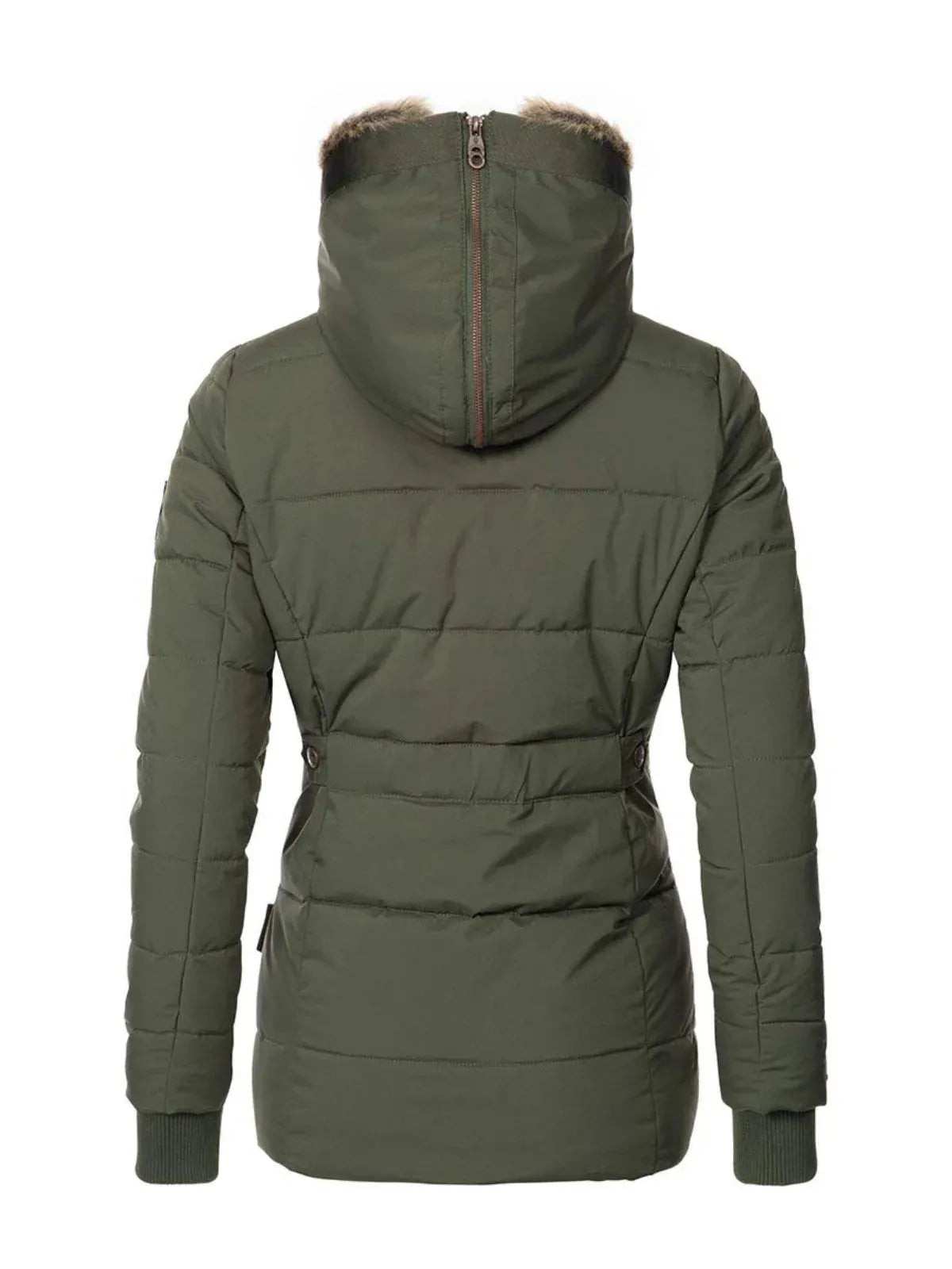 Women's Winter Hooded Parka Coat with Faux Fur Lined Outdoor Windproof Coat