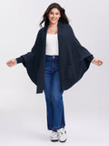 Heart Pattern Flowy Front-Open Knit Cardigan