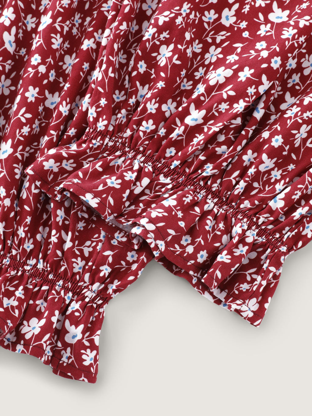 Floral Print Shirred Waist Jogger Pants