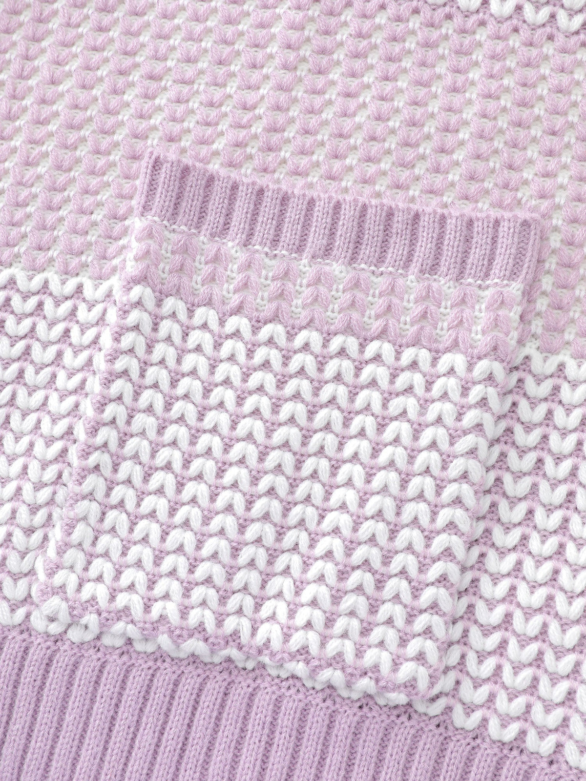 Color Stripes Pockets Textured Knit Cardigan