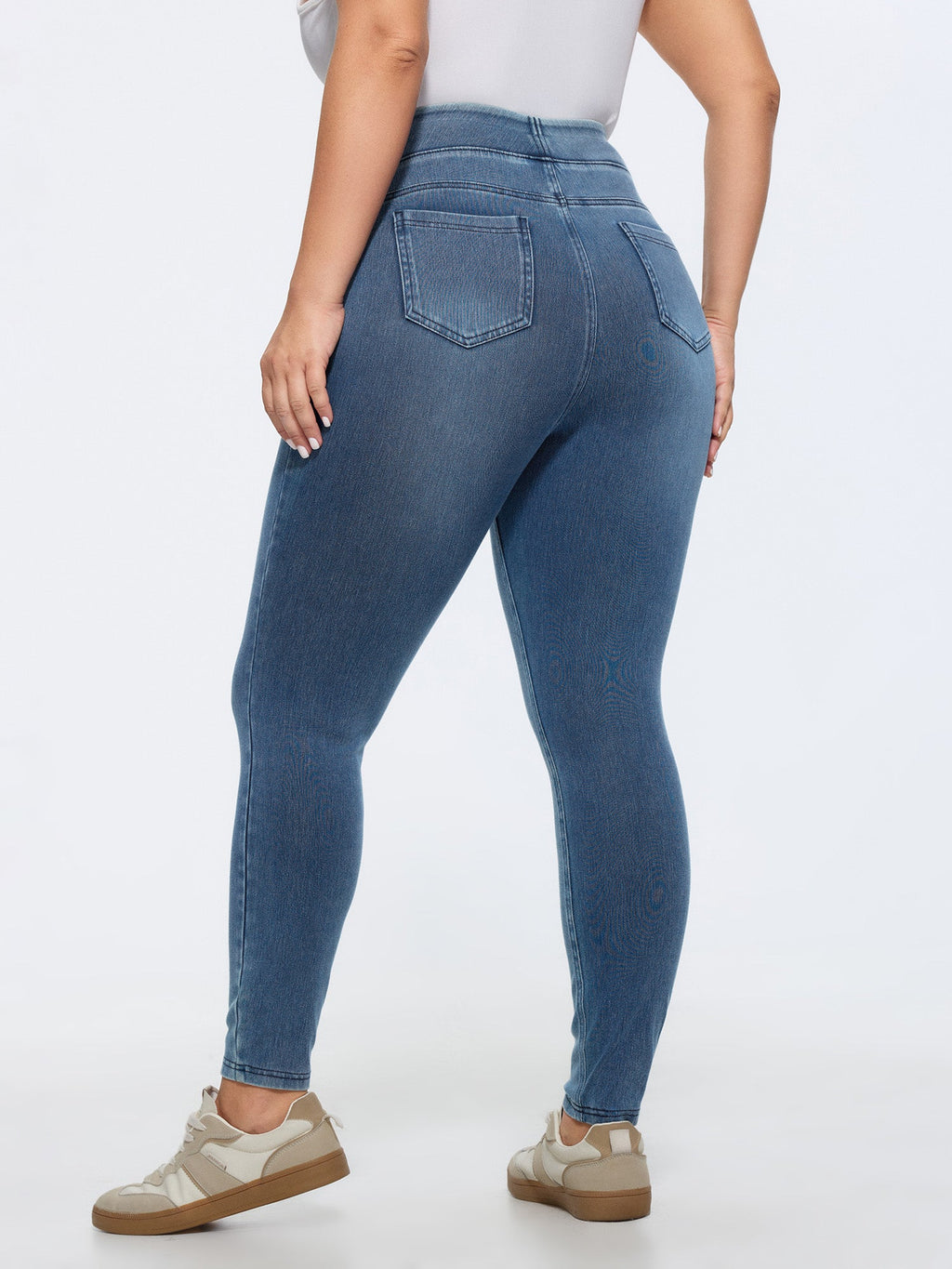 Stretchy Pull-On Skinny-Fit Knit Jeans