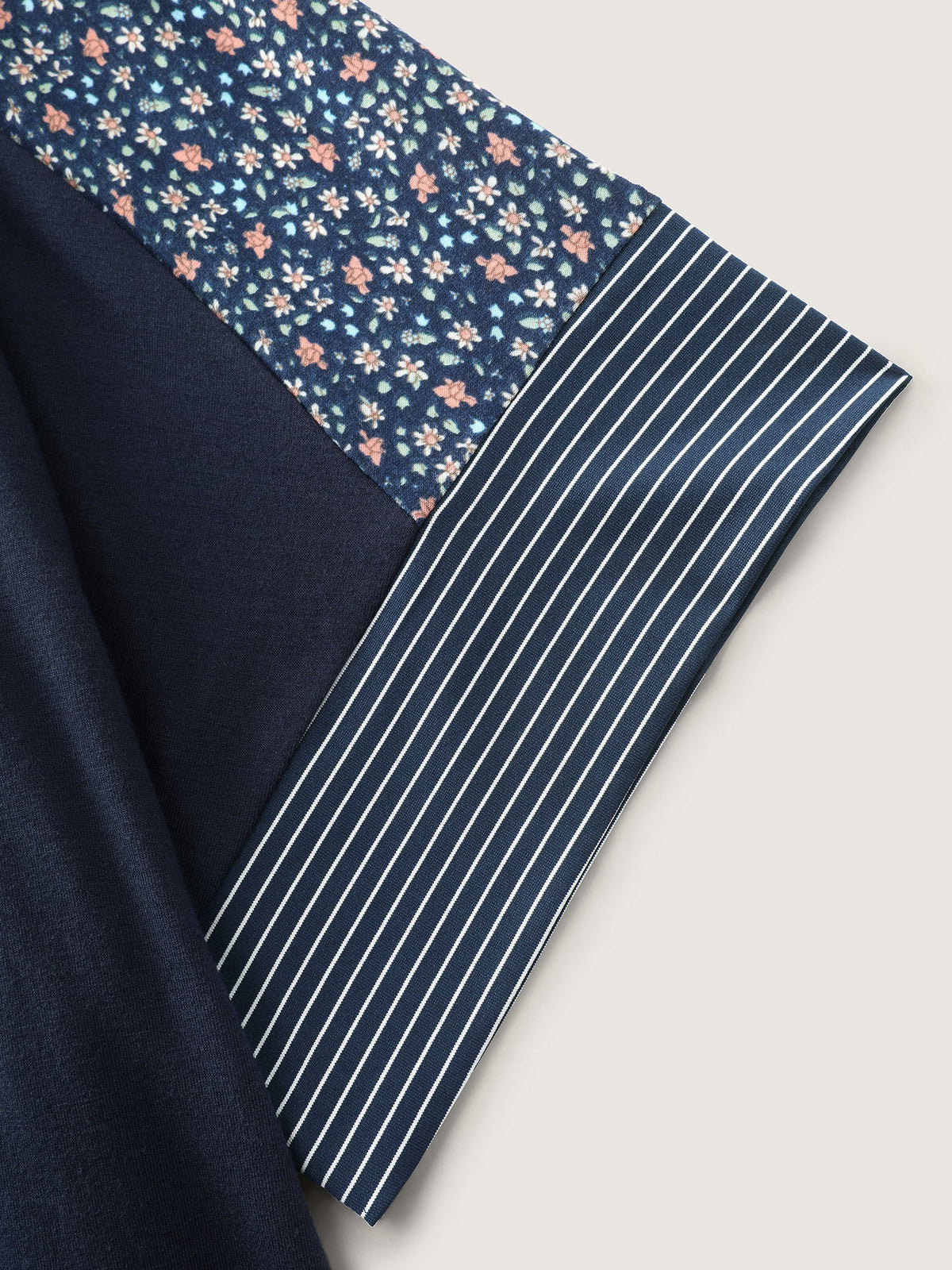 Supersoft Color Contrast Sleeve V-Neck T-Shirt
