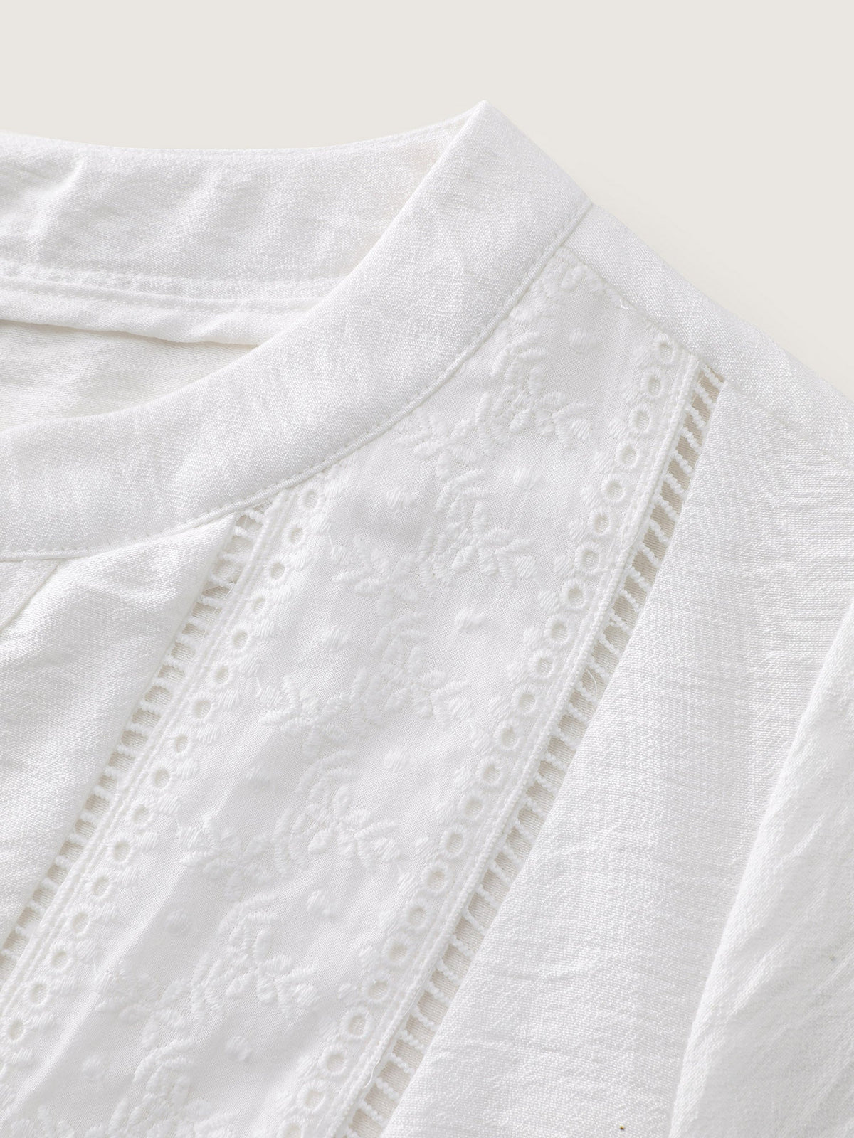 Lace Trim Drawstring Waist Plain Blouse