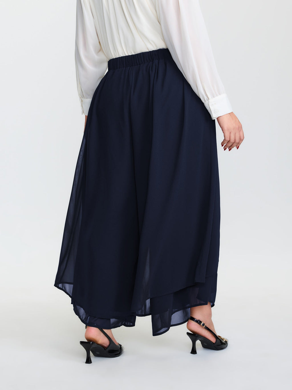 Chiffon Stretchy Waist Flowy Pants
