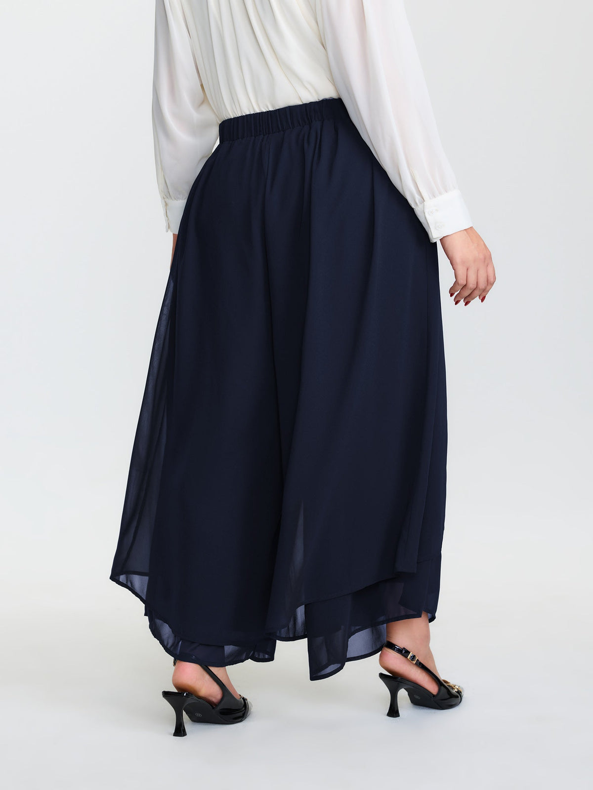 Chiffon Stretchy Waist Flowy Pants