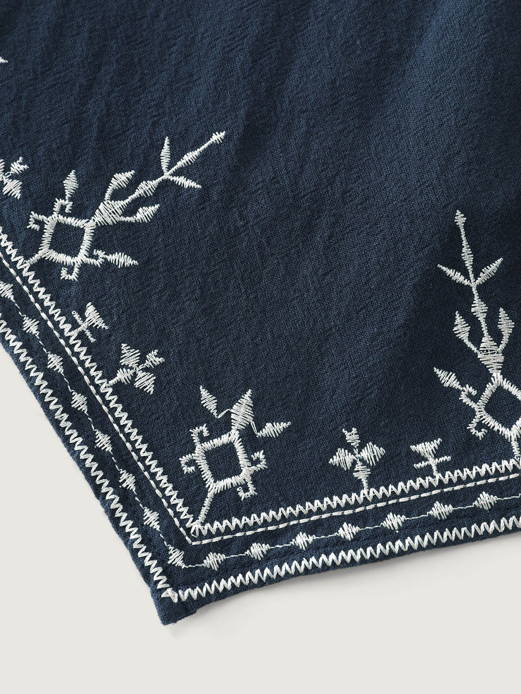 Cotton Embroidered Flutter Sleeve High-Low Hem Blouse