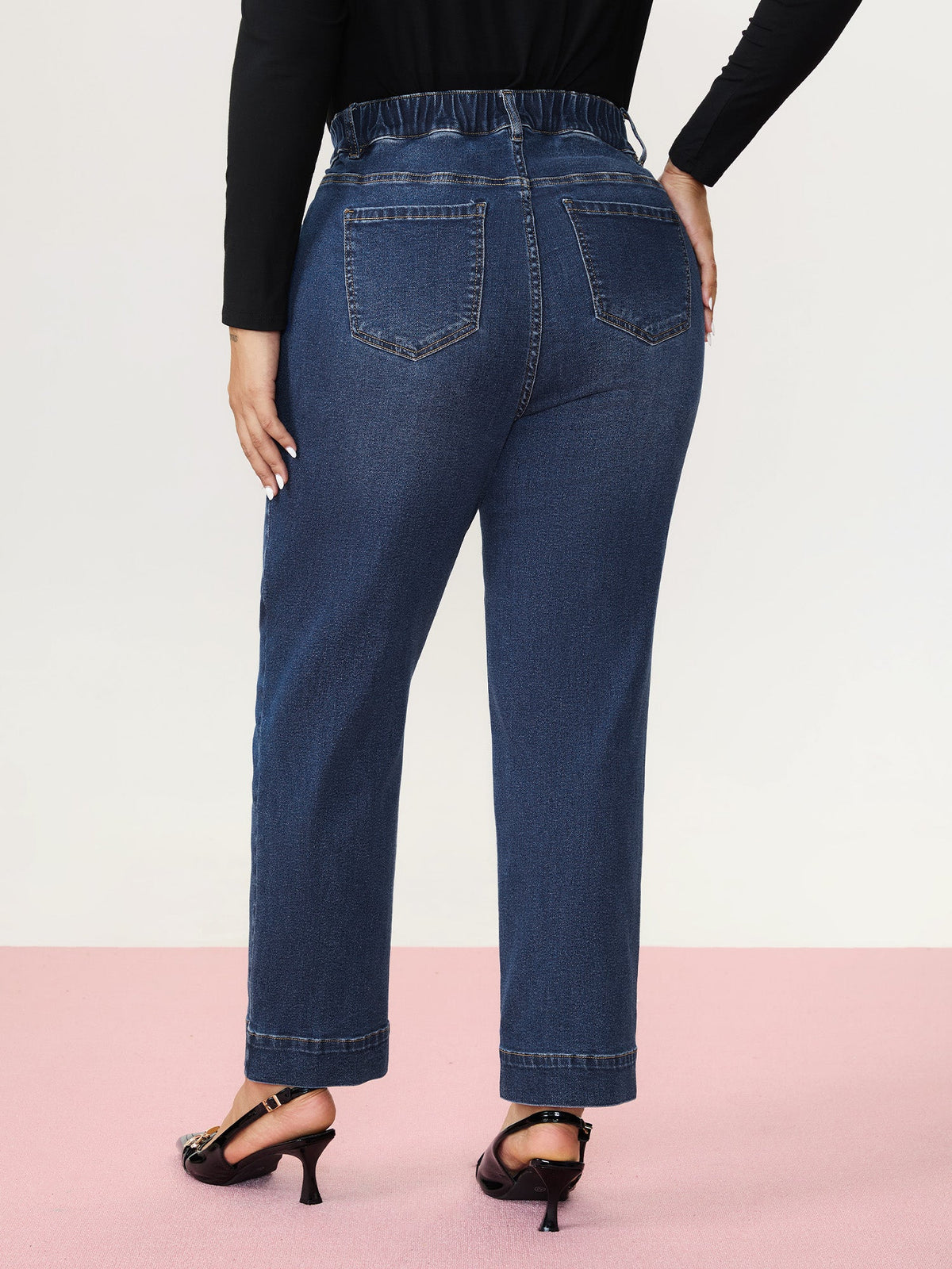 Thigh-Friendly High-Rise Straight-Leg Jeans