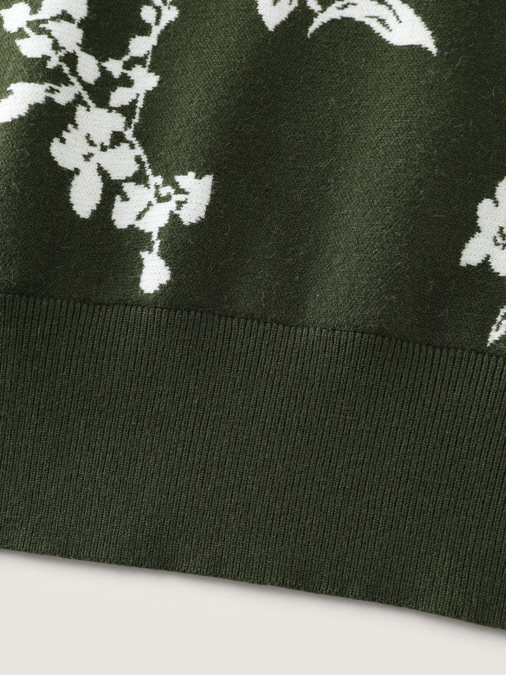 Floral Pattern Jacquard Dolman Sleeve Pullover