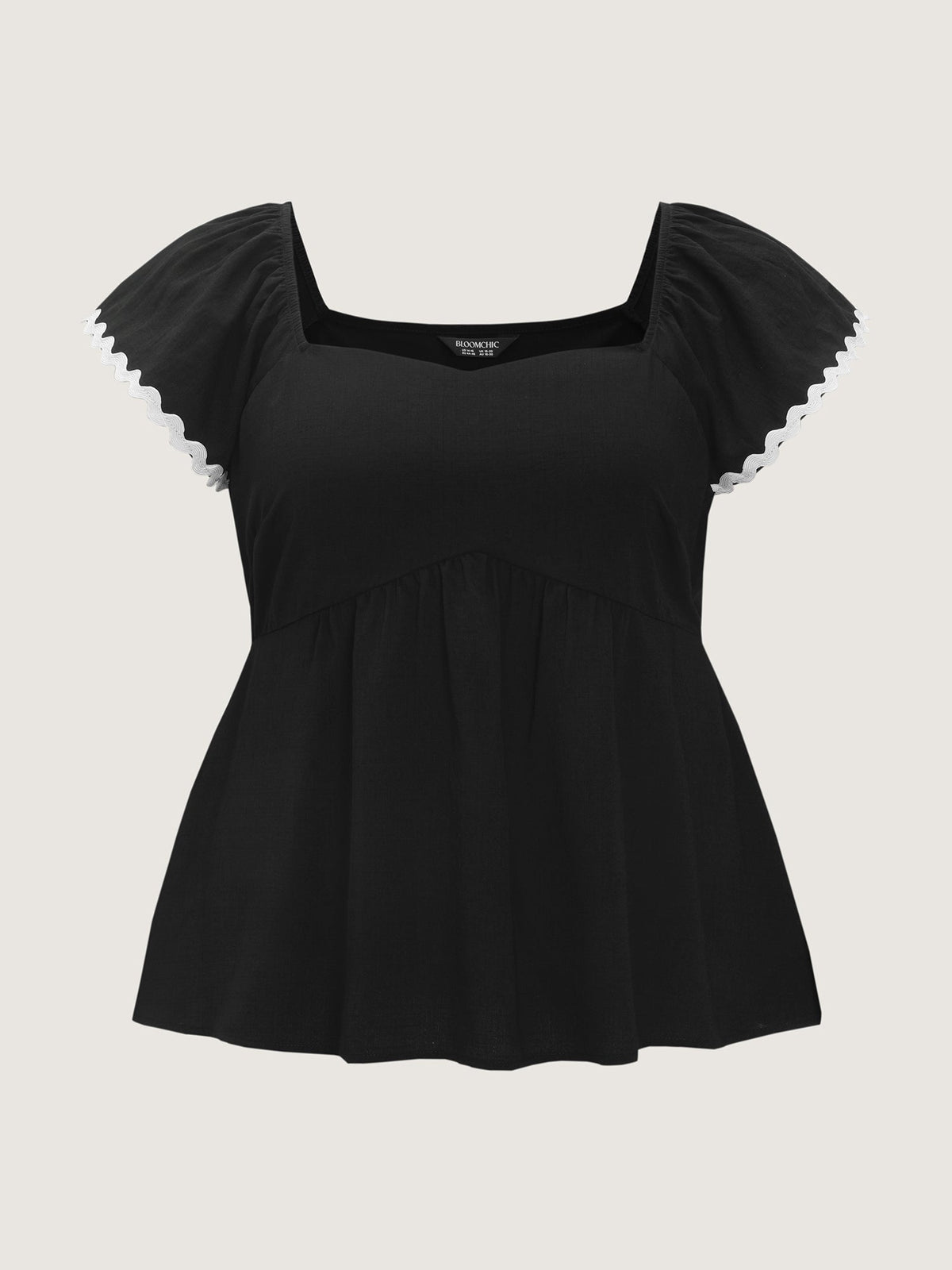 Color Contrast Fit And Flare Blouse