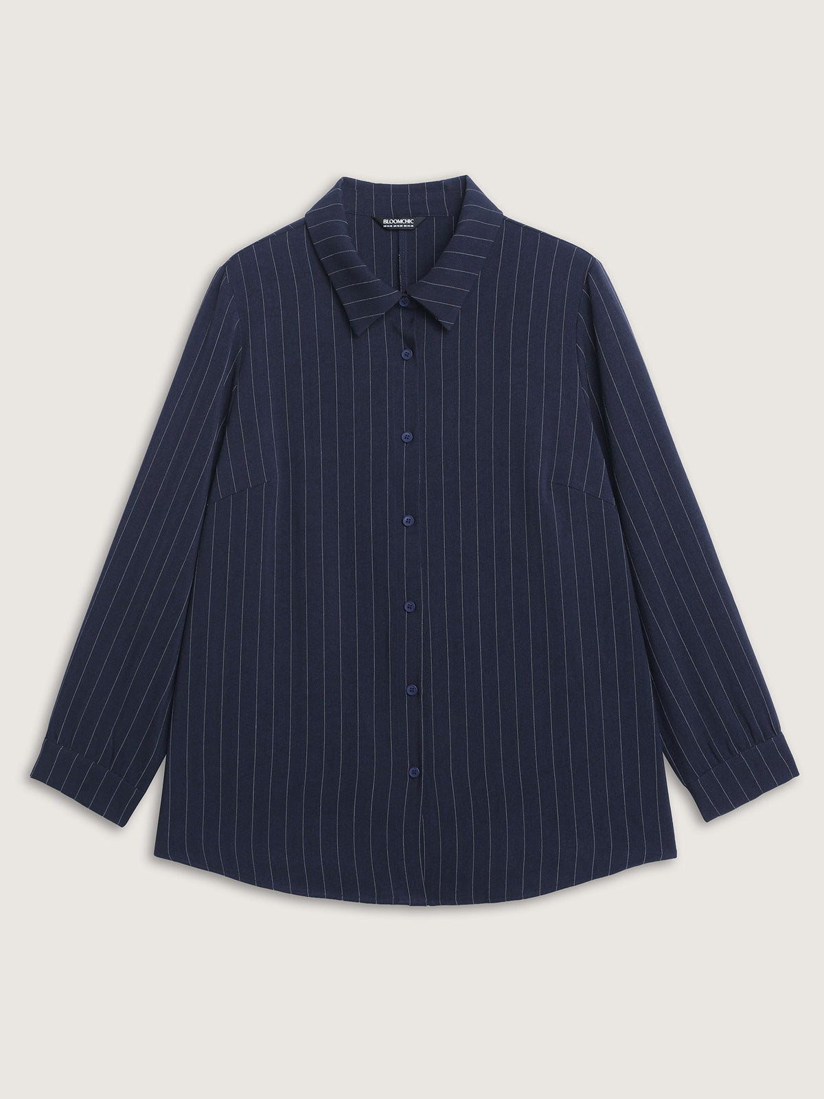 Striped Waist-Tie Button-Down Blouse