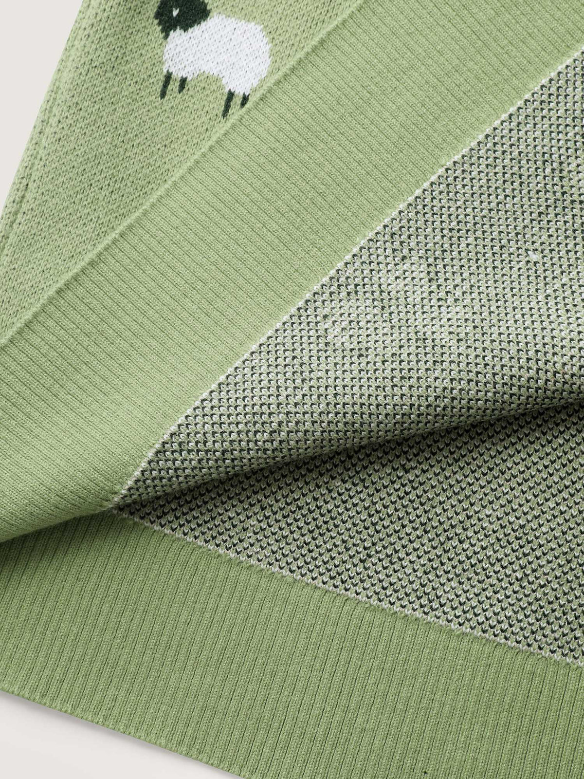 Meadow Pattern Jacquard Button Knit Cardigan