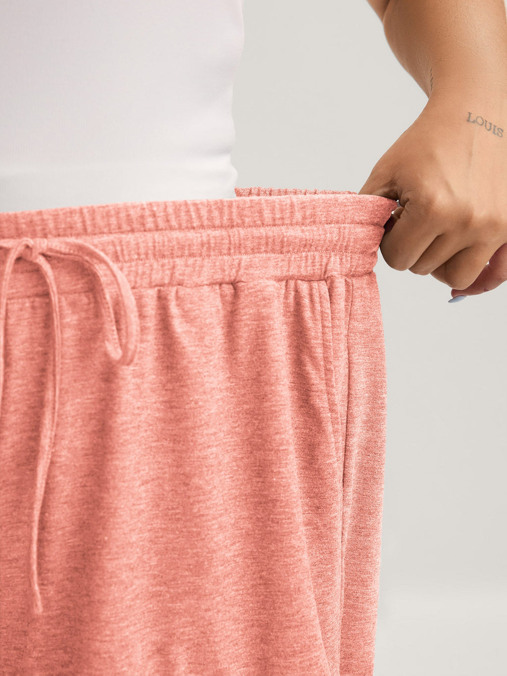 Supersoft Mixed Color Knit Drawstring Ruffled Shorts