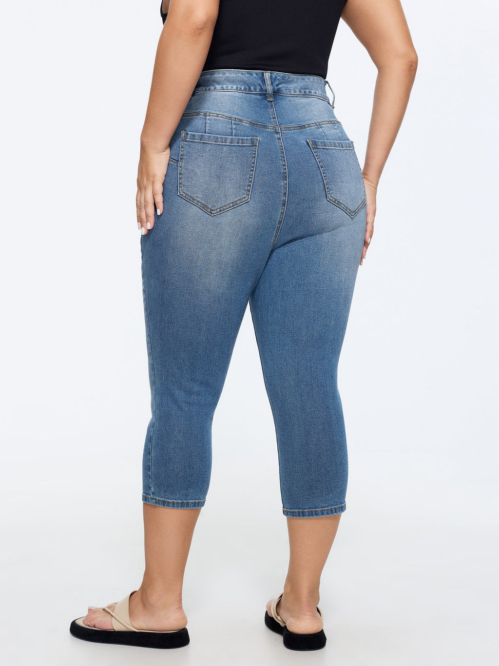 Ripped No-Gap Waist Skinny-Fit Jeans