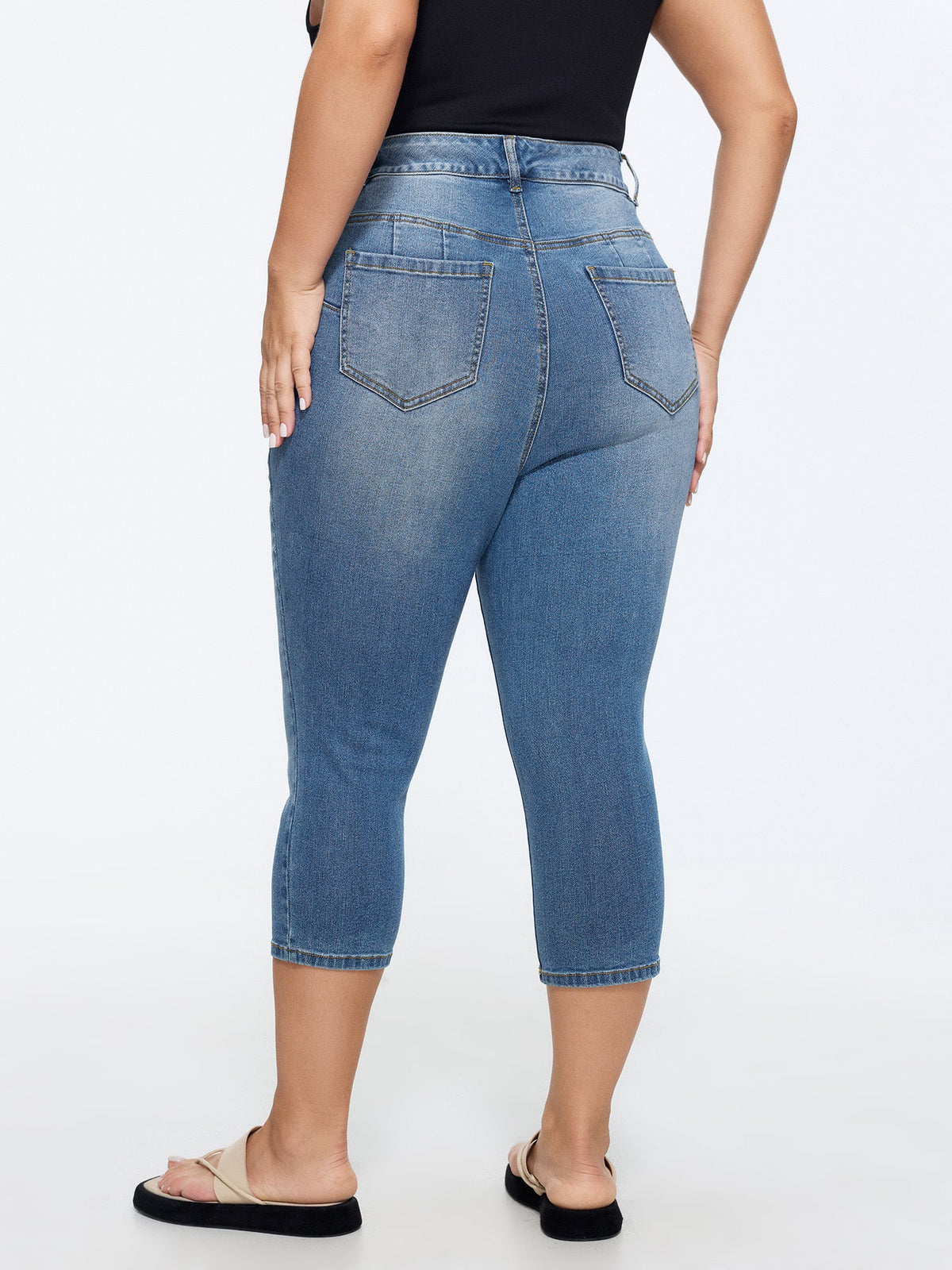 Ripped No-Gap Waist Skinny-Fit Jeans