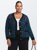 Supersoft Grid Pattern Metal Buckle Knit Cardigan