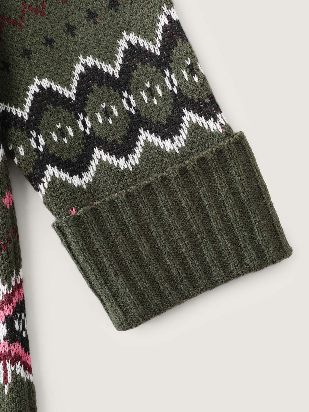 Geometric Pattern Pockets Open-Front Cardigan