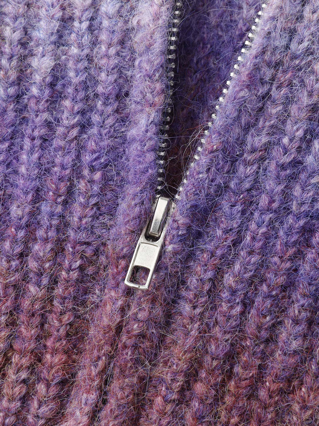 Stretchy Heather Hooded Zipper Knit Cardigan