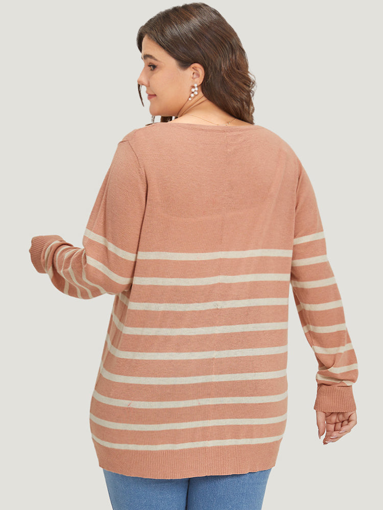 Supersoft Essentials Striped Pocket Button Through Cardigan