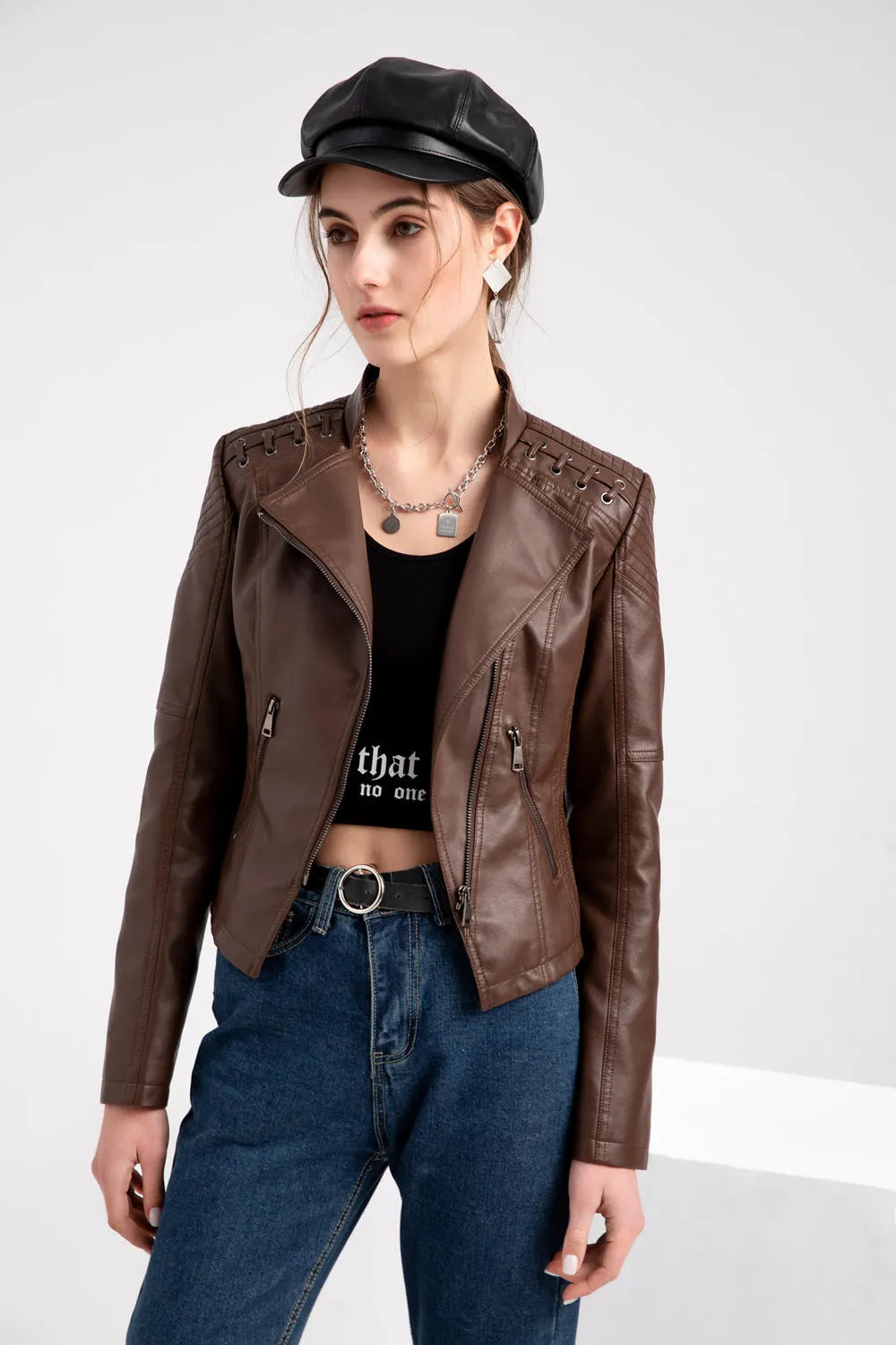Washed Lambskin Leather Jacket