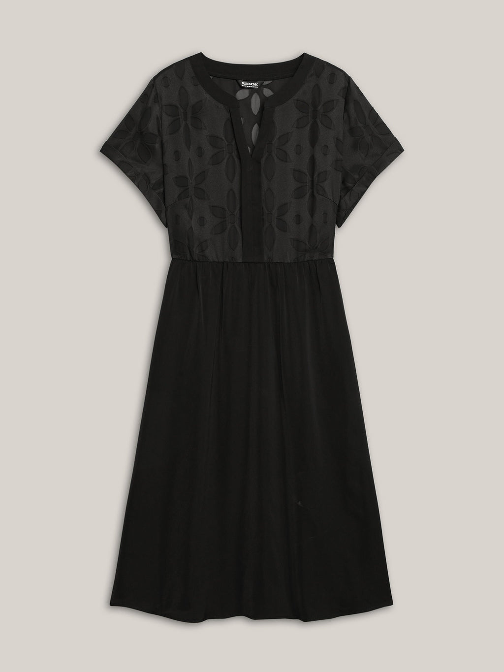 Sheer Back Textured Cut-Out Midi Dress