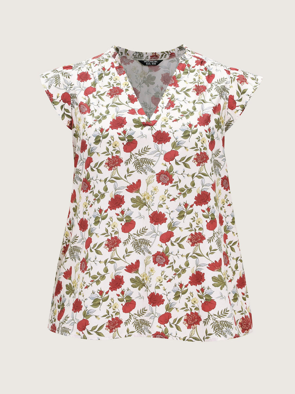 Pure Cotton Floral Print Notched Collar Blouse