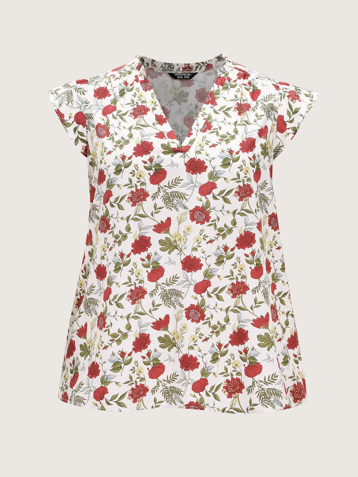 Pure Cotton Floral Print Notched Collar Blouse