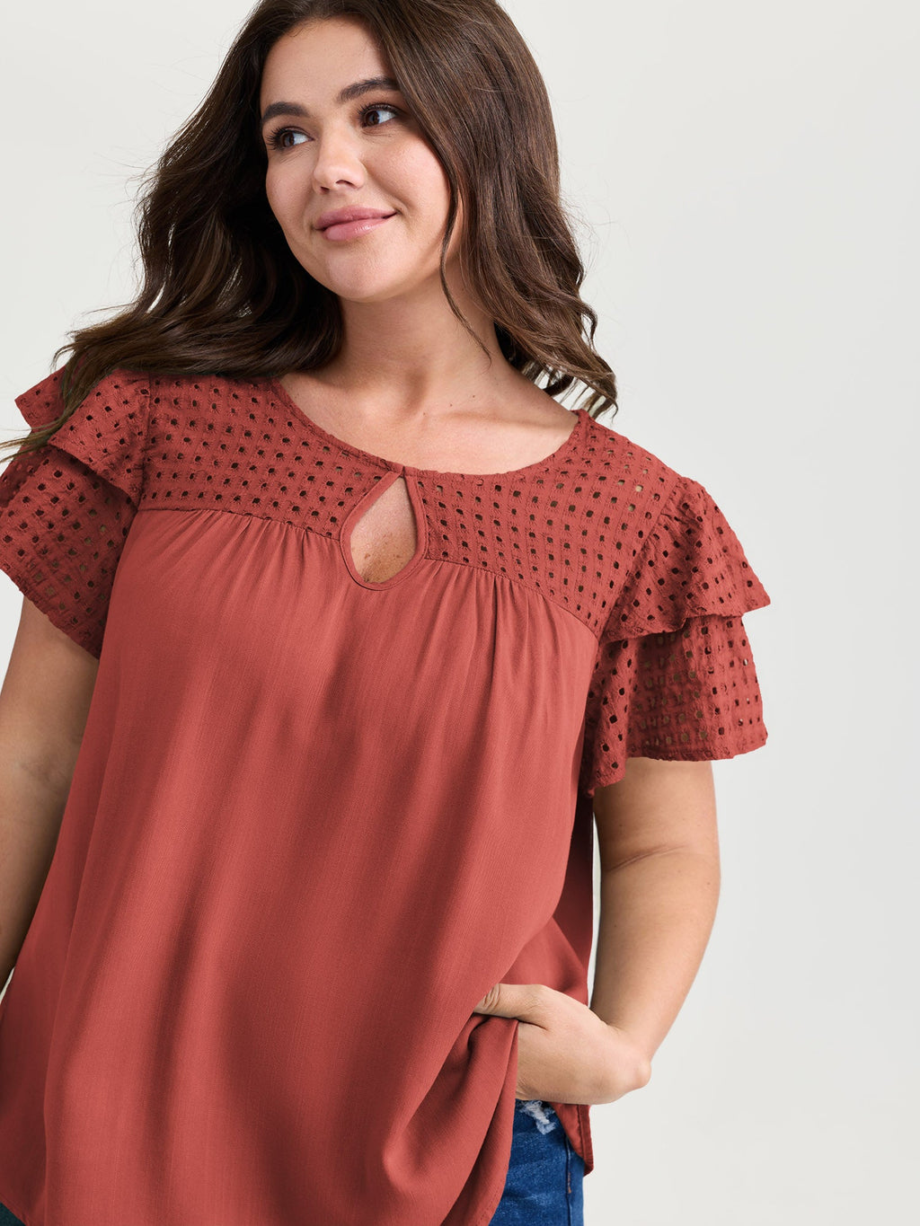 Pure Cotton Layered Sleeve Flowy Blouse