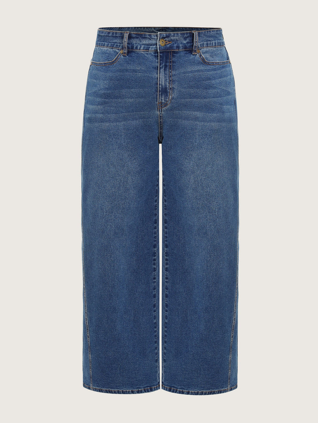 Stretchy Mid-Rise Wide-Leg Jeans