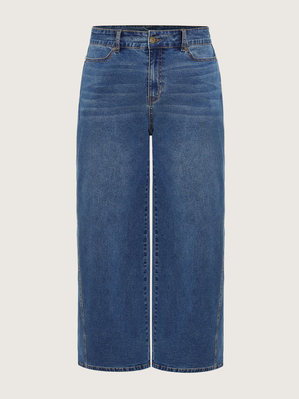 Stretchy Mid-Rise Wide-Leg Jeans