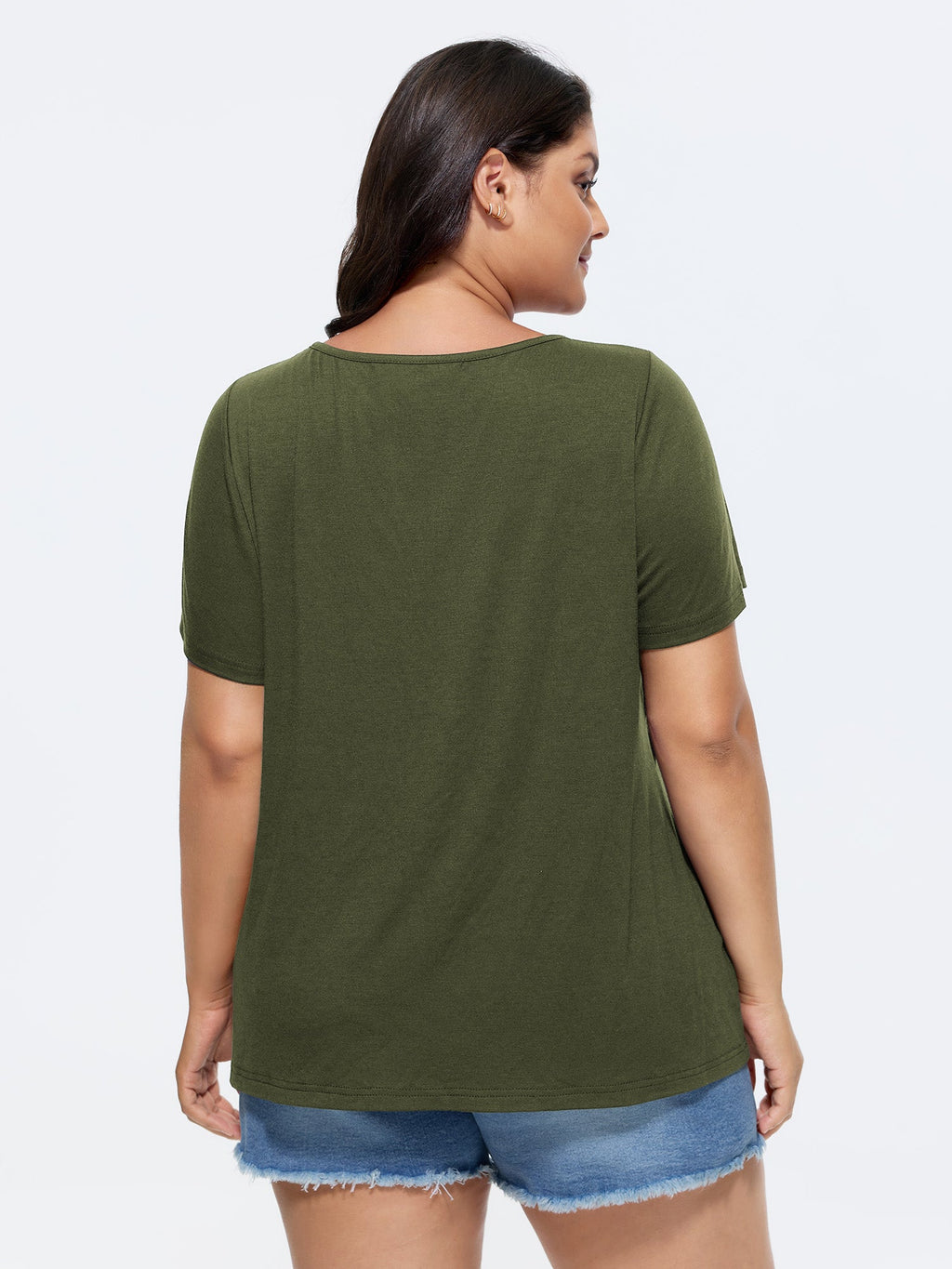 Supersoft Cut-Out Neckline Plain T-Shirt