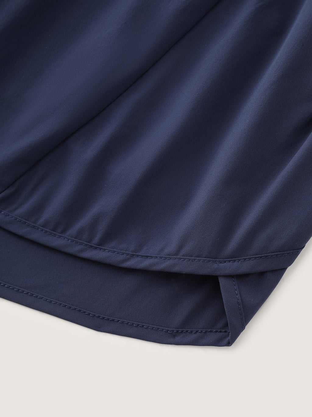 Stretchy Curvy Hem Shirred Waistband Shorts