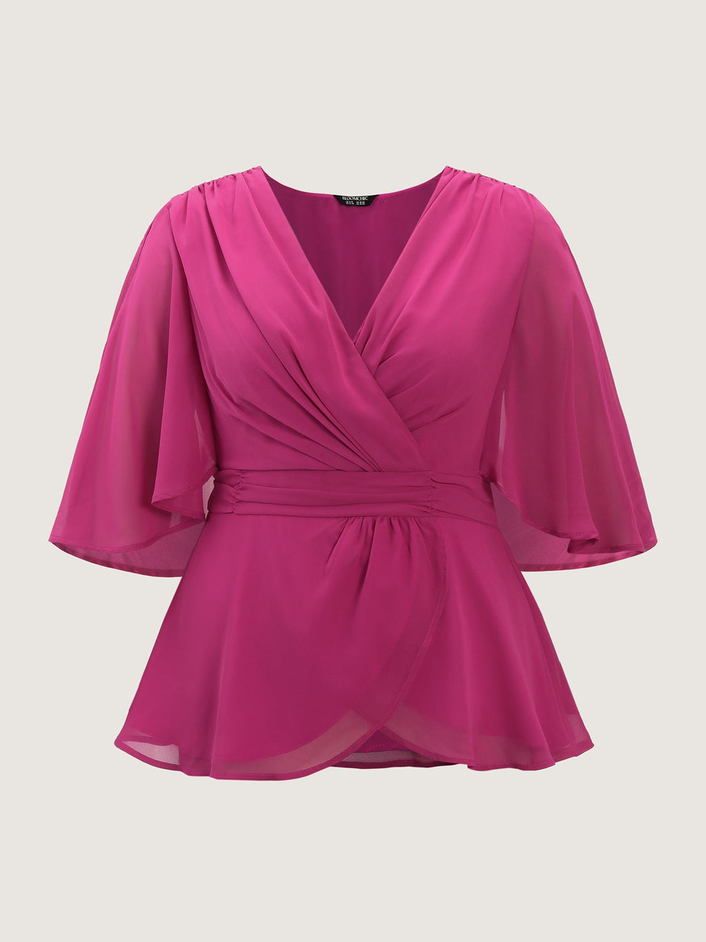 Chiffon Shawl Layered Sheer Blouse