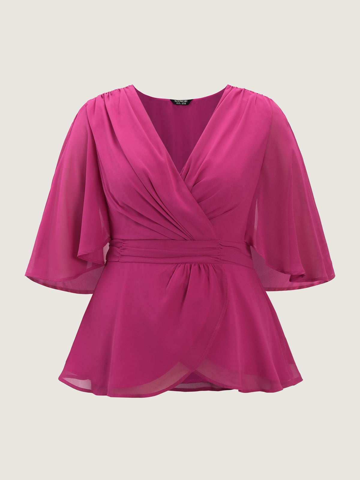 Chiffon Shawl Layered Sheer Blouse