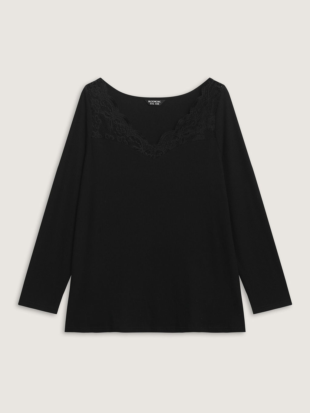 Sheer Lace V-Neckline T-Shirt