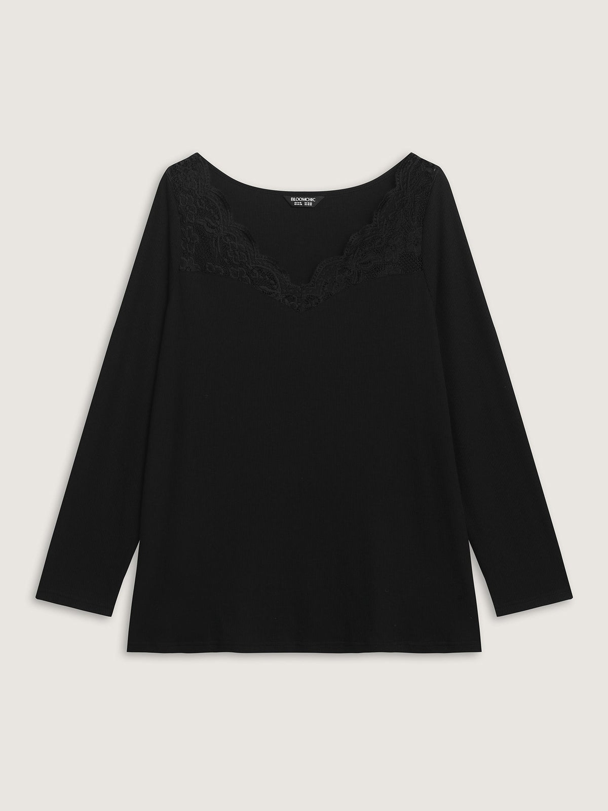 Sheer Lace V-Neckline T-Shirt