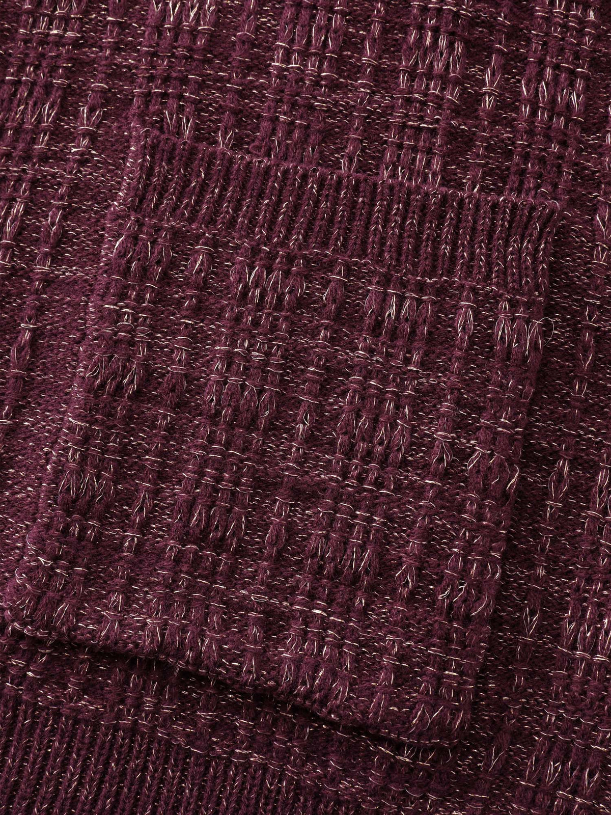 Textured Metallic Thread Button Knit Cardigan