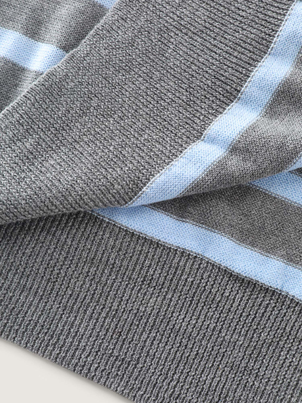 Striped Metallic Button Knit Cardigan