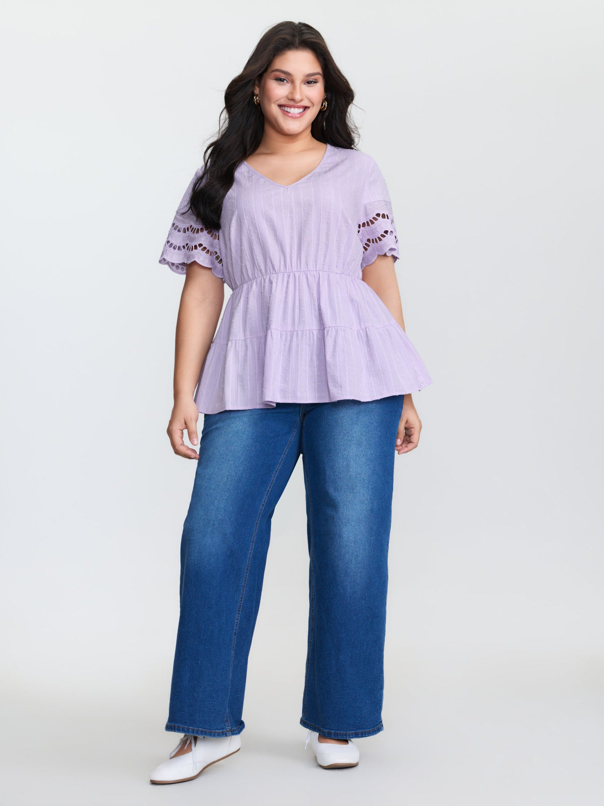 Cotton Textured Tiered Blouse