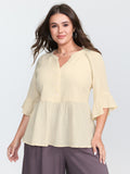 Pure Cotton Ruffled Lace Blouse
