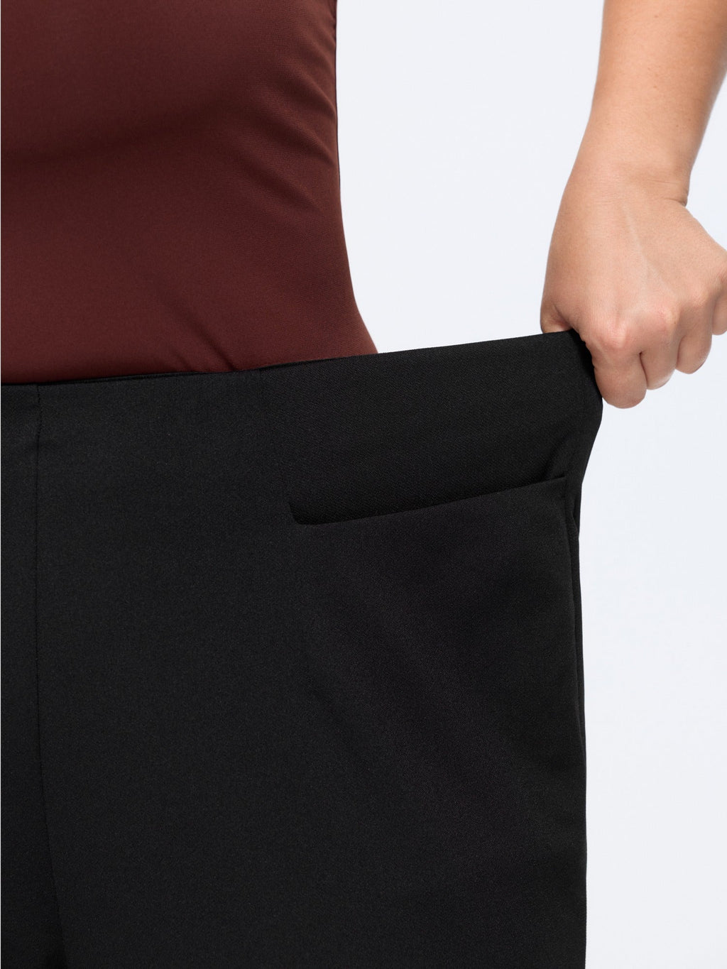 Solid Pocket Split Hem Flared Pants