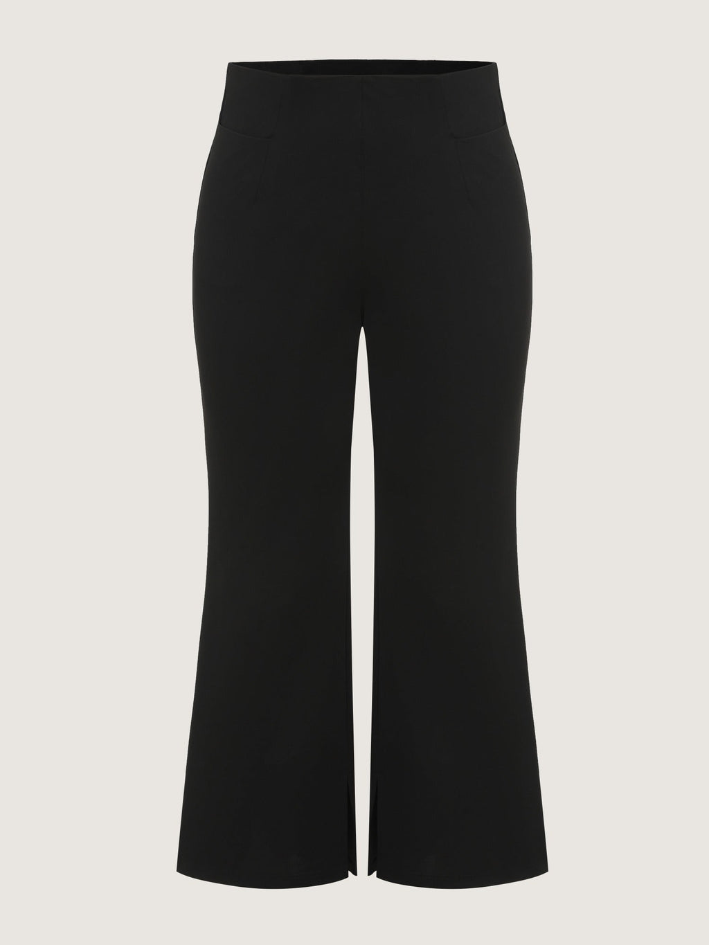 Solid Pocket Split Hem Flared Pants