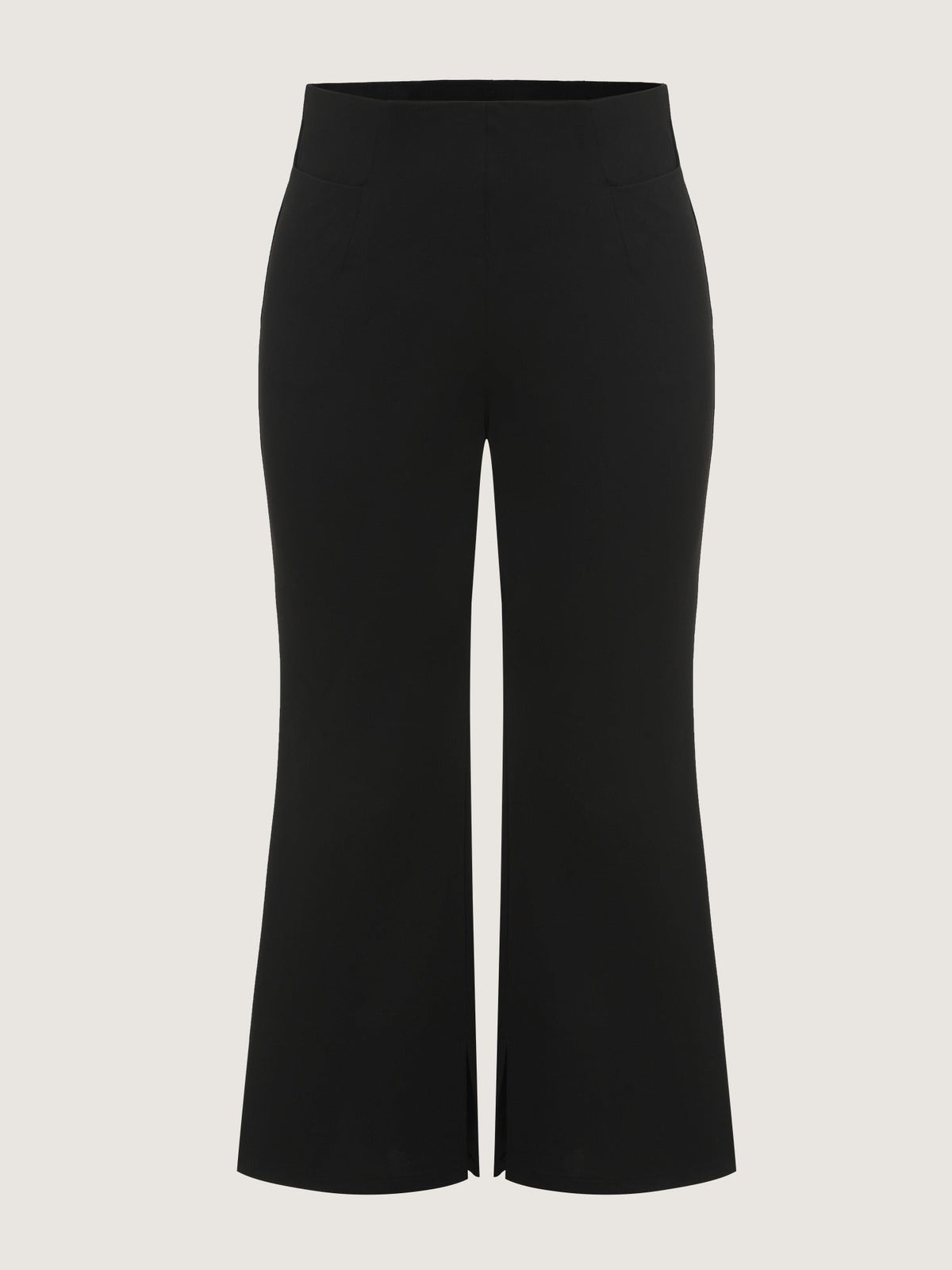Solid Pocket Split Hem Flared Pants
