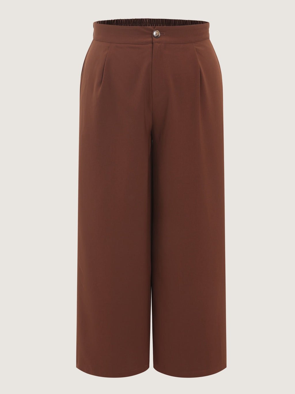 Solid Pleated High Waist Wide Leg Pants