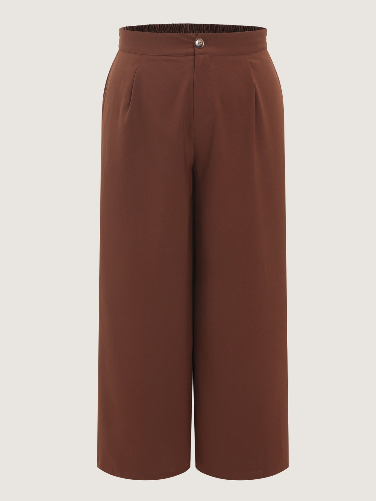 Solid Pleated High Waist Wide Leg Pants